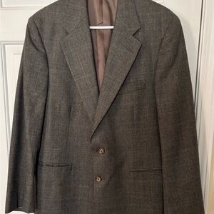 Chaps Charcoal Gray Men's Blazer Window Pane Design